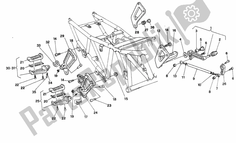 Alle onderdelen voor de Voetensteun van de Ducati Supersport 600 SS 1992